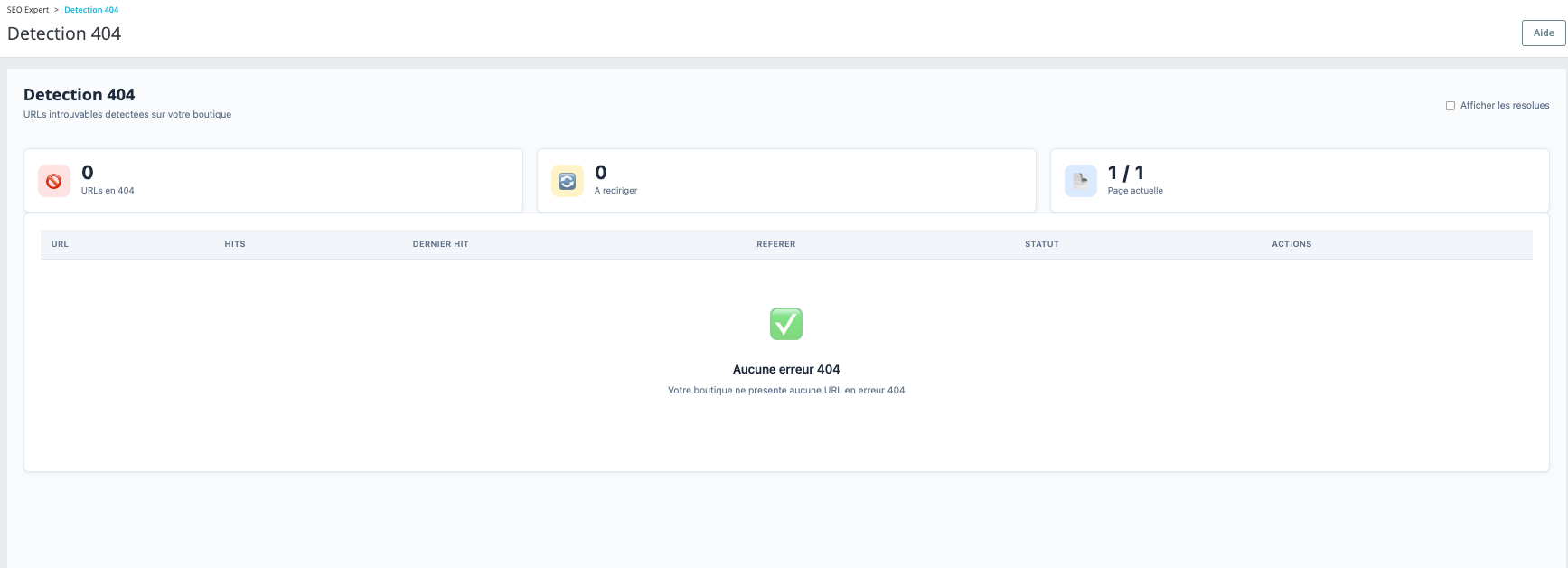 Détection 404 — Monitoring des URLs introuvables