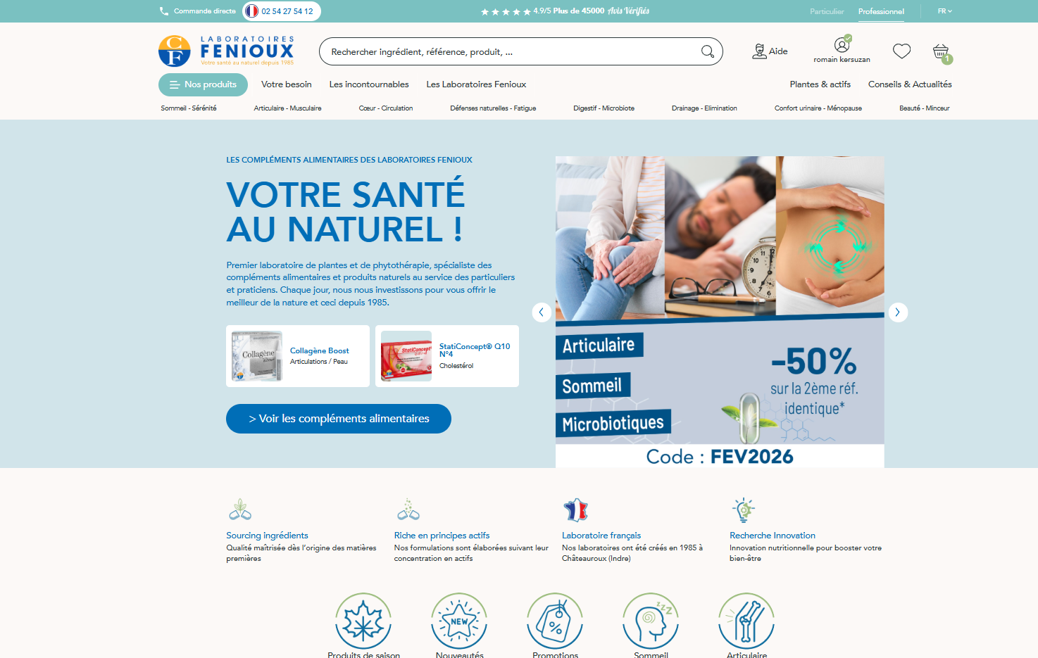 Laboratoires Fenioux - Projet PrestaShop