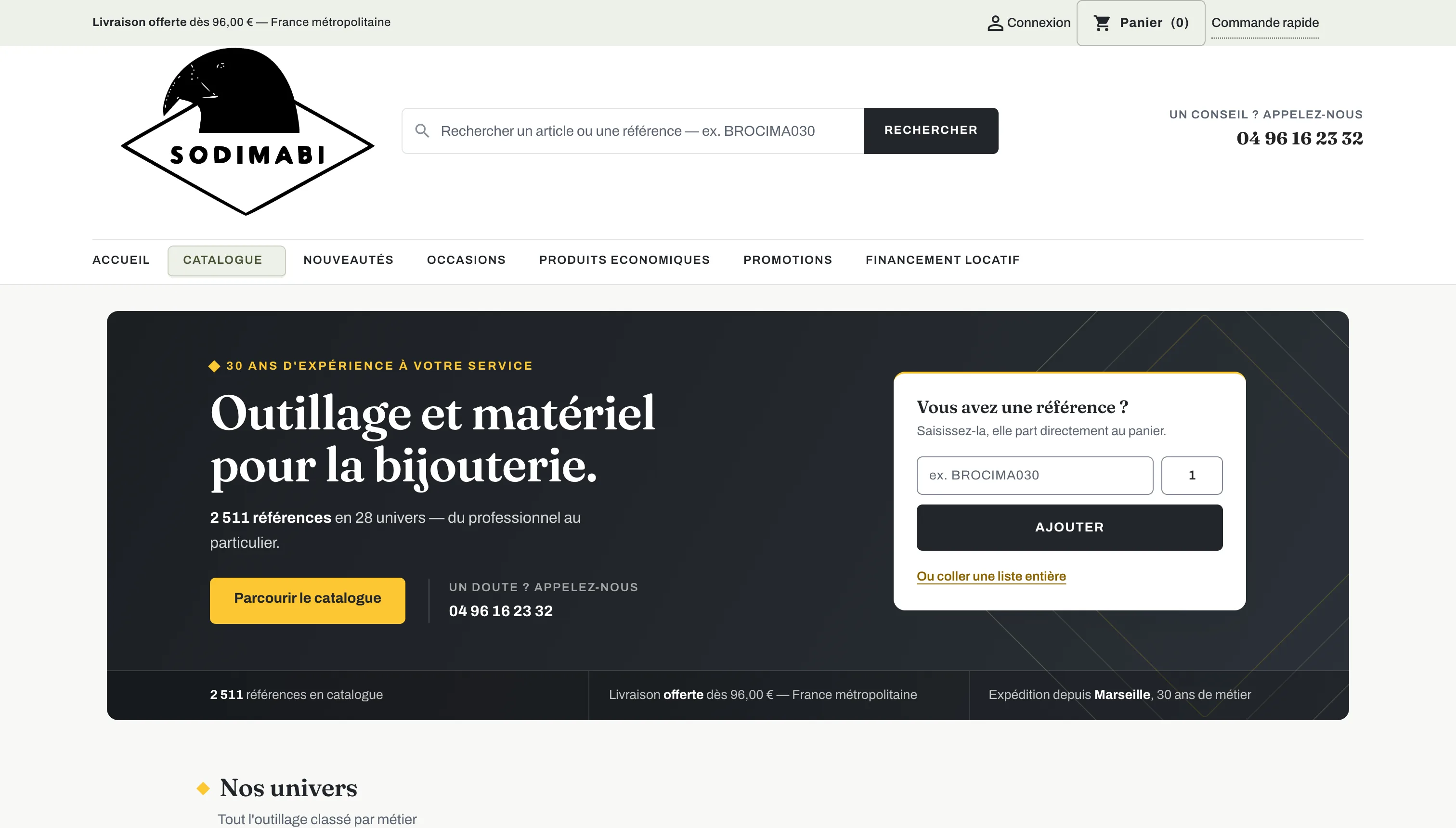 SODIMABI — Outillage pour la bijouterie - Projet PrestaShop